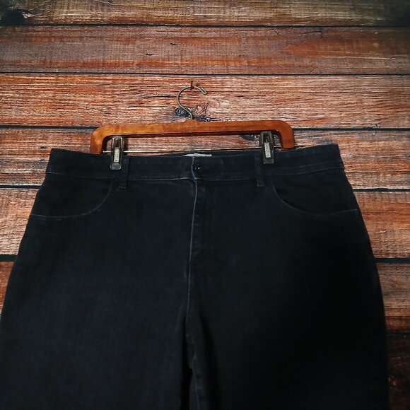 Chico's Jeans Size 3 US 16 Sparkle Cuffed Ankle Black Denim Stretch - Picture 4 of 10